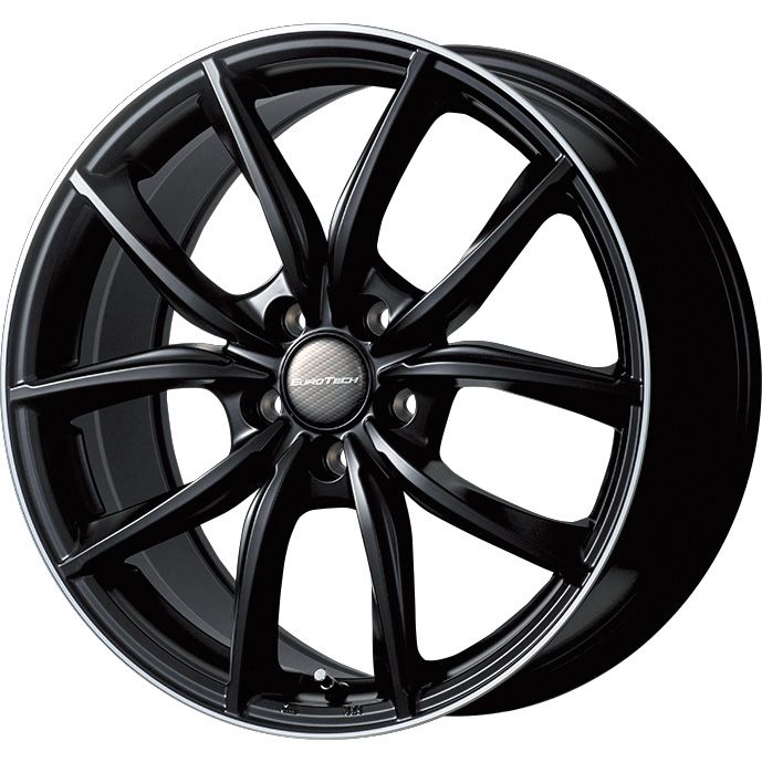 【取付対象】235/55R19 スタッドレスタイヤ ホイール４本セット 輸入車用 マカン PIRELLI ウィンター アイスゼロアシンメトリコ ユーロテック MP-LINE(マットブラックリムポリッシュ） 19インチ【送料無料】