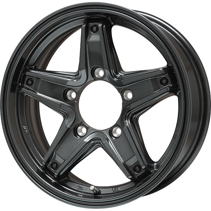 【取付対象】195/80R15 スタッドレスタイヤ ホイール４本セット ジムニーシエラ用 GRIPMAX アイスX SUV BSW ブラックサイドウォール(限定) LEHRMEISTER LMG エトナ(ディープグレー) 15インチ(送料無料)