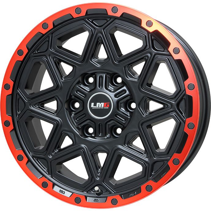 【取付対象】265/70R17 夏タイヤ ホイール4本セット YOKOHAMA ジオランダー X-AT G016(6/139車用) LEHRMEISTER LMG モンタグナ(マットブラック/レッドリム) 17インチ【送料無料】