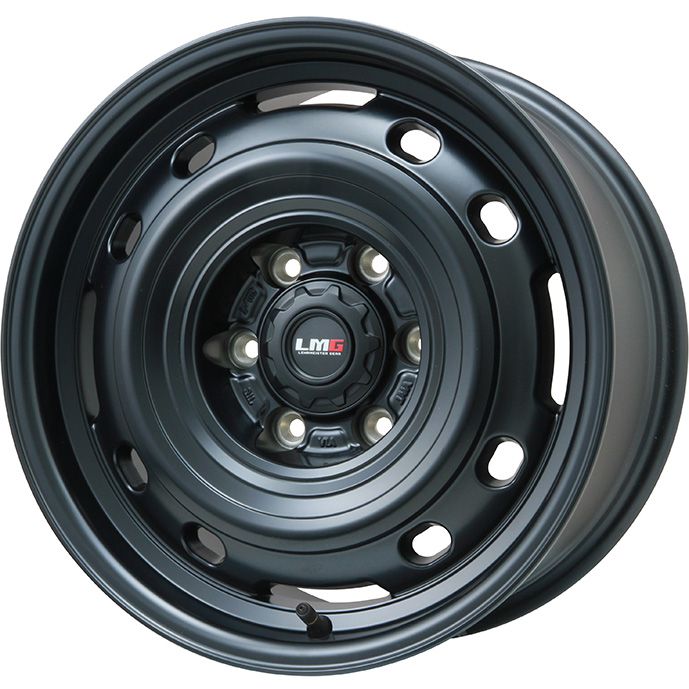 【取付対象】195/80R15 107/105N スタッドレスタイヤ ホイール４本セット ハイエース200系用 GRIPMAX アイスX SUV BSW ブラックサイドウォール(限定) LEHRMEISTER LMG OFF-STYLE 2 (マットブラック) 15インチ(送料無料)