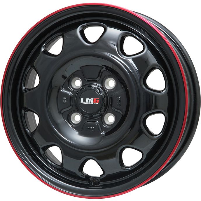 【取付対象】165/60R15 スタッドレスタイヤ ホイール４本セット ハスラー デリカミニ(4WD) GRIPMAX アイスX BSW ブラックサイドウォール(限定) LEHRMEISTER LMG OFF-STYLE 15インチ(送料無料)