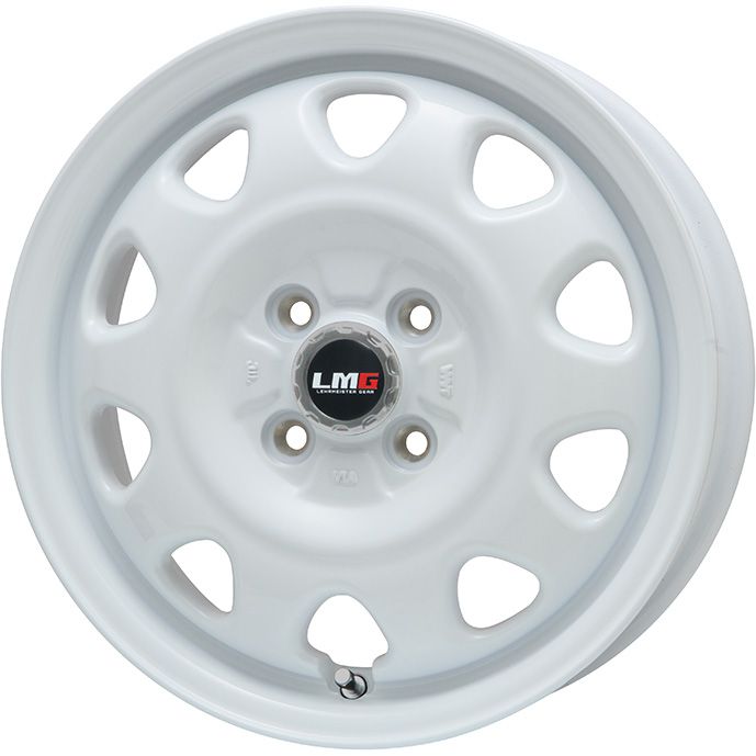 【取付対象】155/65R14 スタッドレスタイヤ ホイール４本セット N-BOX タント スペーシア GRIPMAX アイスX RWL ホワイトレター(限定) LEHRMEISTER LMG OFF-STYLE(ホワイト) 14インチ(送料無料)｜アークタイヤ 店