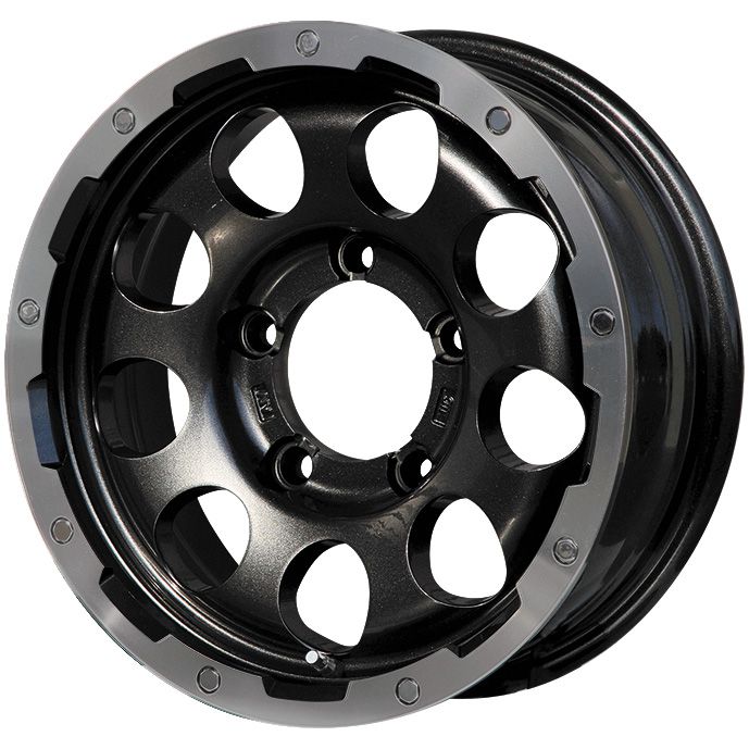 【取付対象】195/80R15 夏タイヤ ホイール4本セット ジムニーシエラ YOKOHAMA ジオランダー M/T G003 LEHRMEISTER LMG CS-9 ブラック/ブラッククリアリム 15インチ【送料無料】