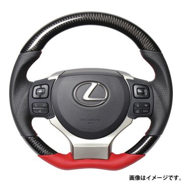 送料無料（一部離島除く） REAL レアル ステアリング ハンドル オリジナルシリーズ 平行カット LXC-BKC-RD