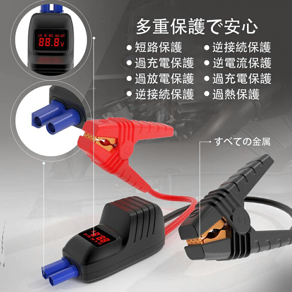 ジャンプスターター 12v車用エンジンスターター バッテリーチャージャー バッテリー上がり 大容量000mah Type Cポート搭載 モバイル バッテリー Qc3 0 Led応急ライト搭載 Imazing Sermus Es