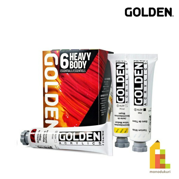 ゴールデン アクリックス ヘビーボディ 59ml 976 エッセンシャル 6色セット (13100976) Golden アクリル絵具