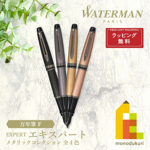 【ラッピング無料】WATERMAN(お水マン) 手利き 筆 F  【メタリックブラックRT/しろがね色RT/ゴールドRT/サクラ色ゴールドRT】