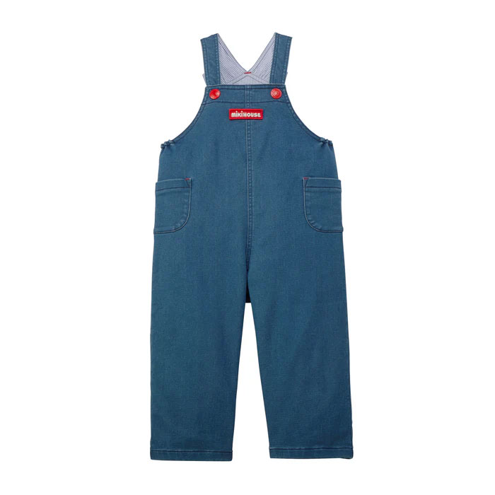 MIKIHOUSE ミキハウスWEB LIMITEDアイテムストレッチデニムニットオーバーオール WEB制限事項（10-3349-147）【NEW202509】