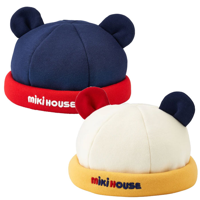 【MIKIHOUSE】ミキハウス耳付き添い人渦状文旗がしら（鳥打ち帽）【NEW202510】