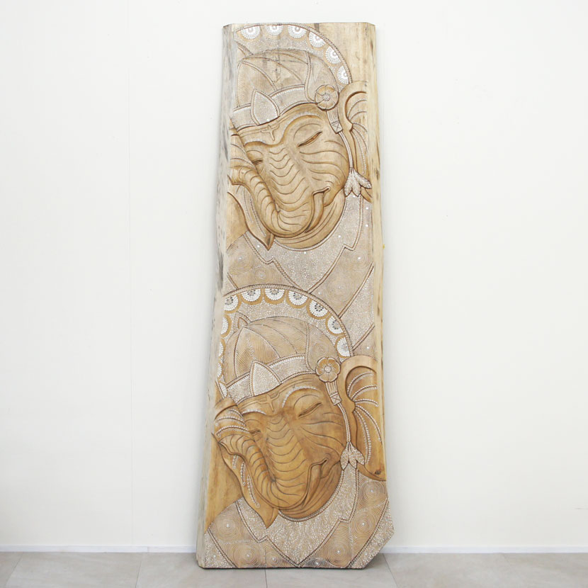 バリ雑貨アジアン木製レリーフ天然木ガネーシャ高さ200cm/アジアン壁飾バリウッドレリーフアートパネル壁掛けアジアンレリーフアジアンパネルインテリアアートアジアンインテリアバリ彫刻カービングバリ風インテリアアジアン雑貨