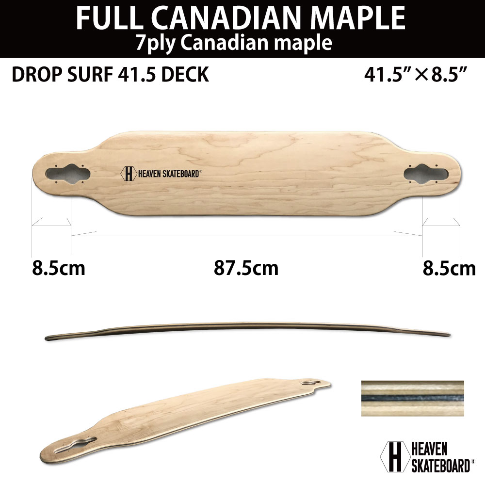 ロングスケートボードデッキサーフスケートボードデッキHEAVENBAMBOO40デッキヘブンスケボーデッキSK8SKATEBOARD組み立てカスタム素材に竹を使用バンブー40