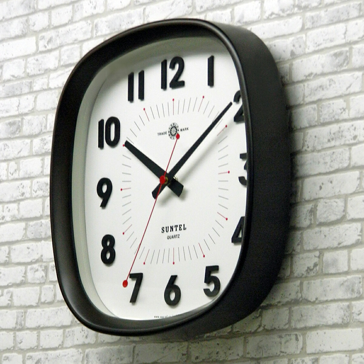 楽天市場 電波時計 壁掛け時計 掛け時計 セイコー かわいい 北欧 木製 天然木 ダーク ブラウン おしゃれ ギフト レトロ インテリア さんてる プレゼント 安心の国内製造メーカーさんてる