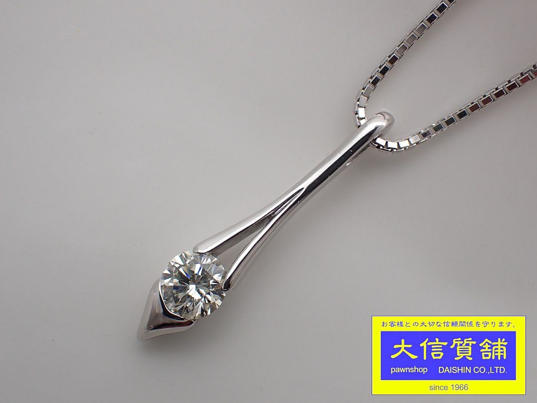 K18WG ホワイトゴールド ダイヤ ネックレス 0.770ct Lカラー VS-1 EXCELLENTカット 8.5g 中古A【中古】【大信質舗】【質屋出店】管理番号：C-8679