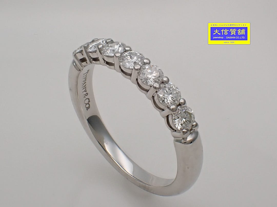 ティファニー エンブレイス バンドリング ダイヤ 9P 6.5号 Pt950 TIFFANY&Co. ティファニー エンブレイス バンドリング