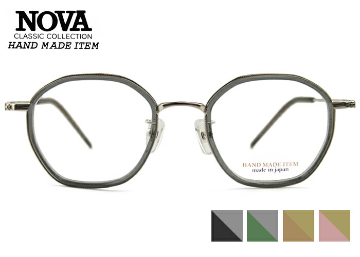 ノヴァ NOVA H-3115 日本製 伊達 度付き添い人 メンズ レディース ズボン下 多角形 老眼鏡 遠近両用 チタン 眼鏡 めがね メガネ  新品 貨物輸送無料 45□21