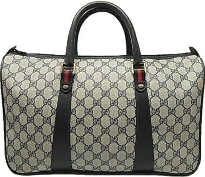 【希少】オールドグッチ シェリーライン GGキャンバス ボストンバッグ ブラック 極 美品 GUCCI グッチ オールドグッチ ヴィンテージ シェリー