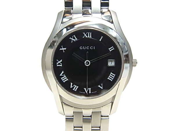 楽天市場】【ウォッチ】GUCCI グッチ ブラック文字盤 デイト メンズ QZ