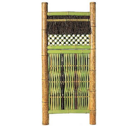 【特価】人工竹大津垣　袖垣 楽天市場】図面大津垣国産天然竹袖垣W(幅)700mmH(高さ)1700mm