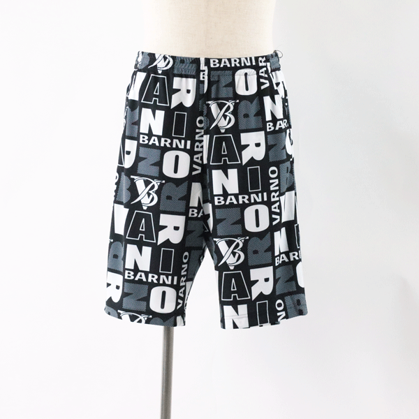 バーニヴァーノ ハーフパンツ LLサイズ bss-npl5079-50 短パン ショートパンツ 春夏 メンズ カジュアル ホワイト ブラック クロ black 40代 50代 60代 1点物 バーニバーノ barnivarno