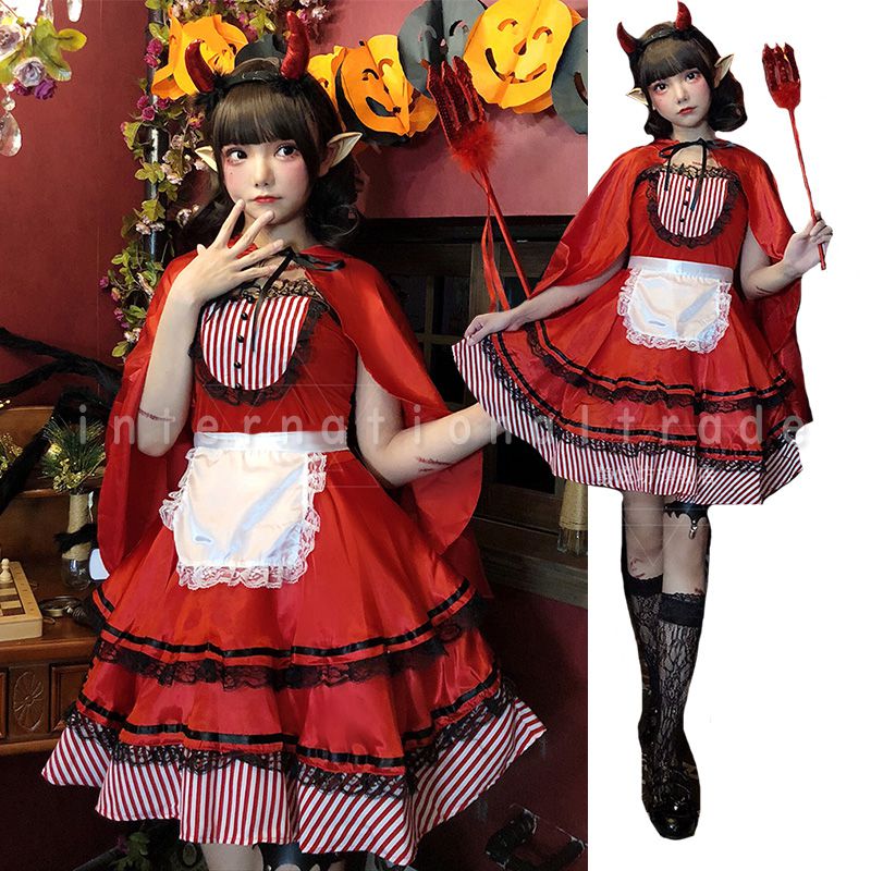 ハロウィンワンピース　フード付き　見本 即日発送！】【ハロウィン】赤ずきんロングフレアワンピース