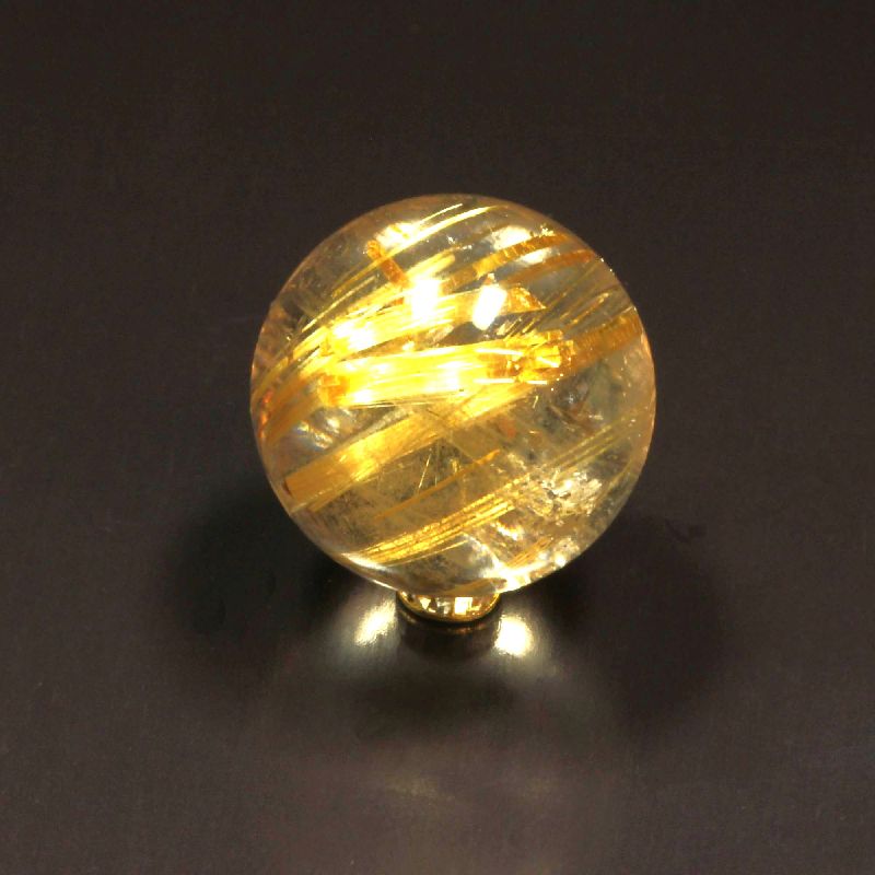 【神秘の宝石質 天然石】19ミリ 一点物 1粒売り ゴールド タイチンルチル 虹入金針水晶 パワー充填の赤座布団 祈願桐箱付 SGT2【石言葉*洞察力の向上/直観力/金運/家族円満】 合格祈願 ご褒美 お揃い ギフト 京海堂