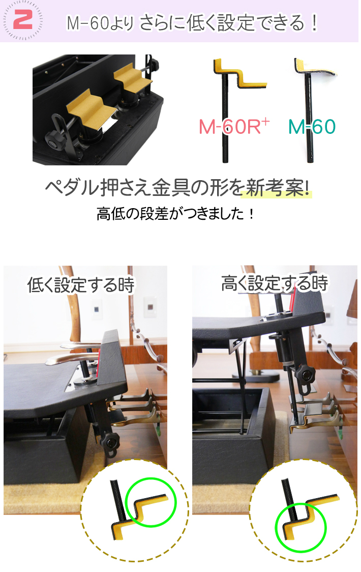 ムツミ ピアノ補助ペダル M-60 m60 richproducts.com.au