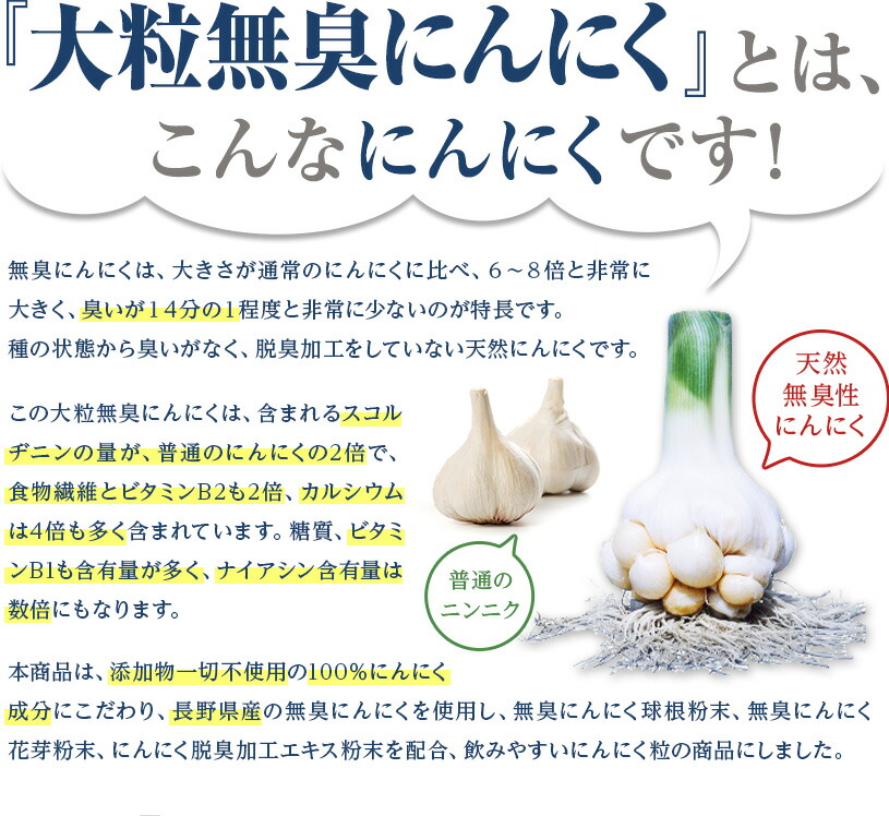 楽天市場 大粒無臭にんにく グリーン粒 0ｇ 約2 000粒入り 送料無料 沖縄を除く 大粒無臭にんにく花芽粉末を配合した無臭にんにくサプリメント 02 Nichiga ニチガ ｎｉｃｈｉｇａ 楽天市場店