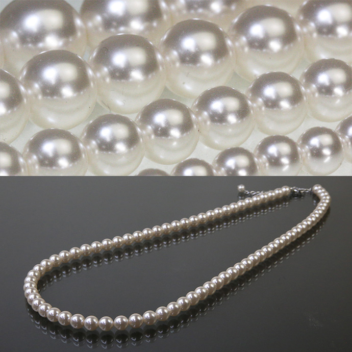 【楽天市場】送料無料 ネックレス パールネックレス パール 真珠 ネックレス 8ミリ径 0.8センチ径 60センチ 60cm ホワイト