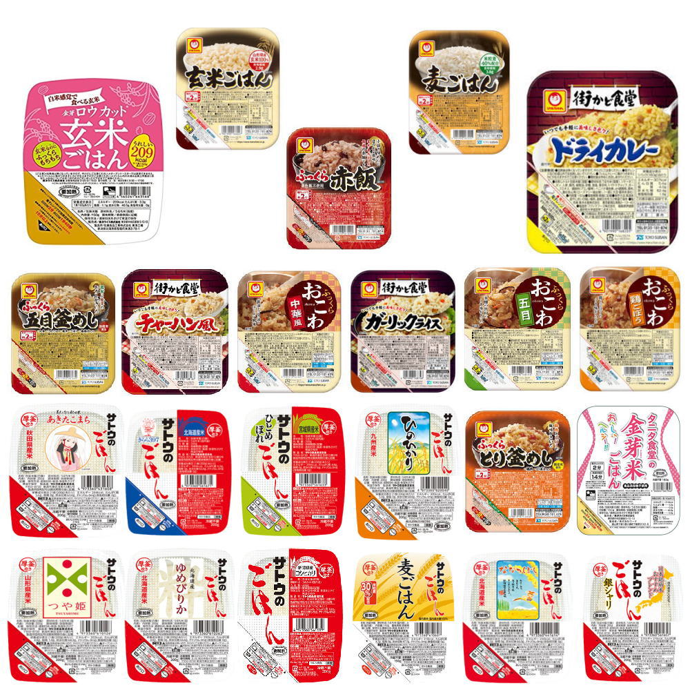 【入荷タイトです】 サトウのごはん マルちゃん 東洋ライスのレトルトごはん オンパレード 30食 決定版 ご当地米 (白米 玄米 麦 金芽米)  おかず付きご飯 送料無料