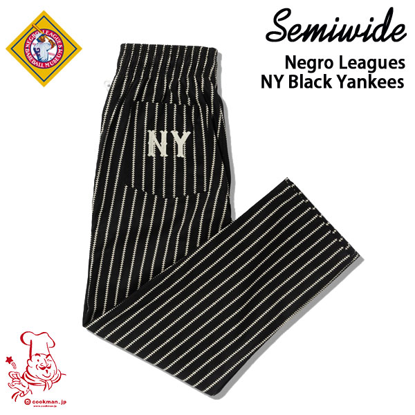 Chef Pants Semiwide Negro Leagues NY Black Yankees 虚蝉広々とした UNISEX 男女兼用 Cookman まかない方マン イージーパンツ 亜米利加