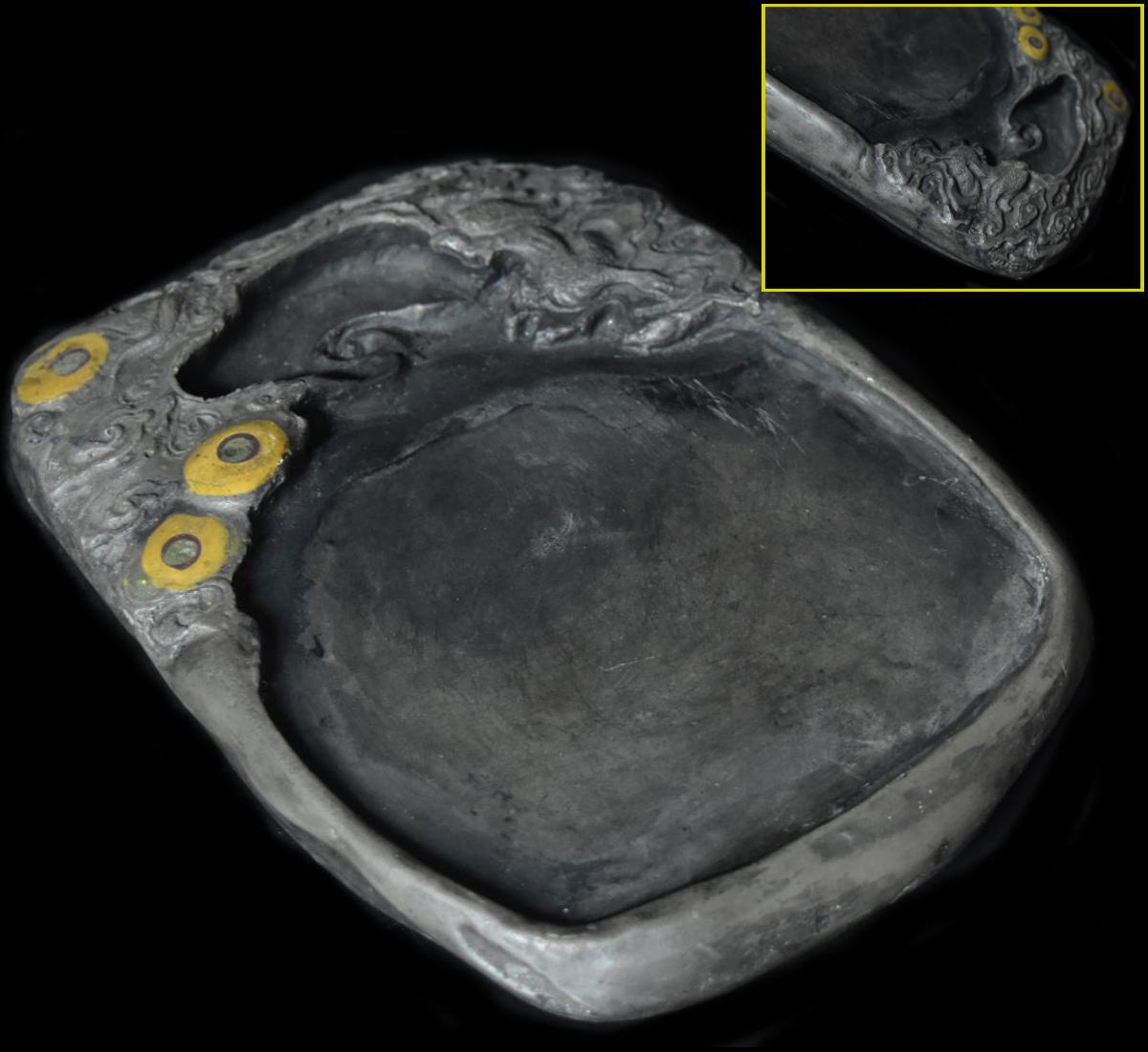 【楽天市場】【送料無料】中国古硯 龍彫刻古硯年代物 書道用品 唐物