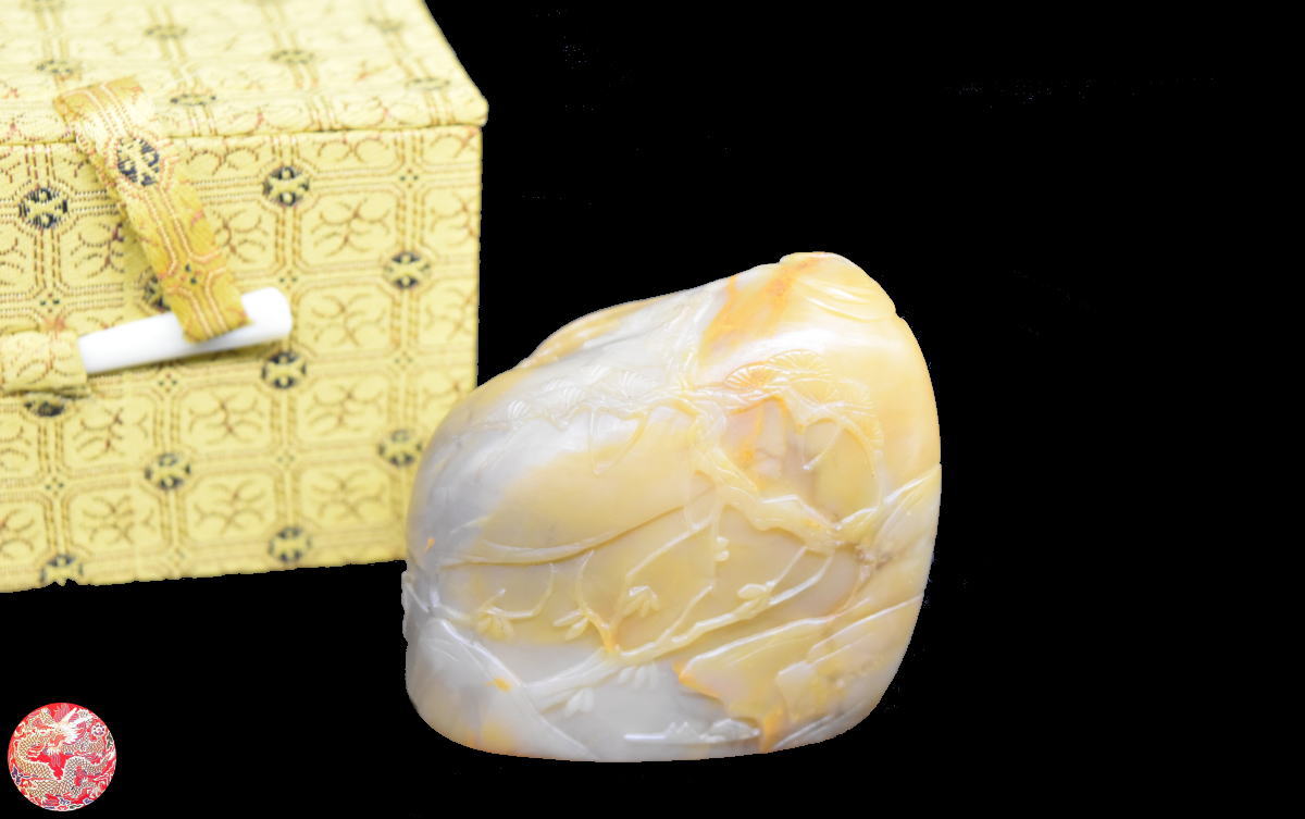 【送料無料】 天然 寿山石 Shoushan stone 高山凍 高山石 手彫り 印材 未使用 旧蔵 福建省 原石 置物 稀少 唐物古玩 印鑑 篆刻 唐小物 書道 入手困難骨董 威龍彩雲通販