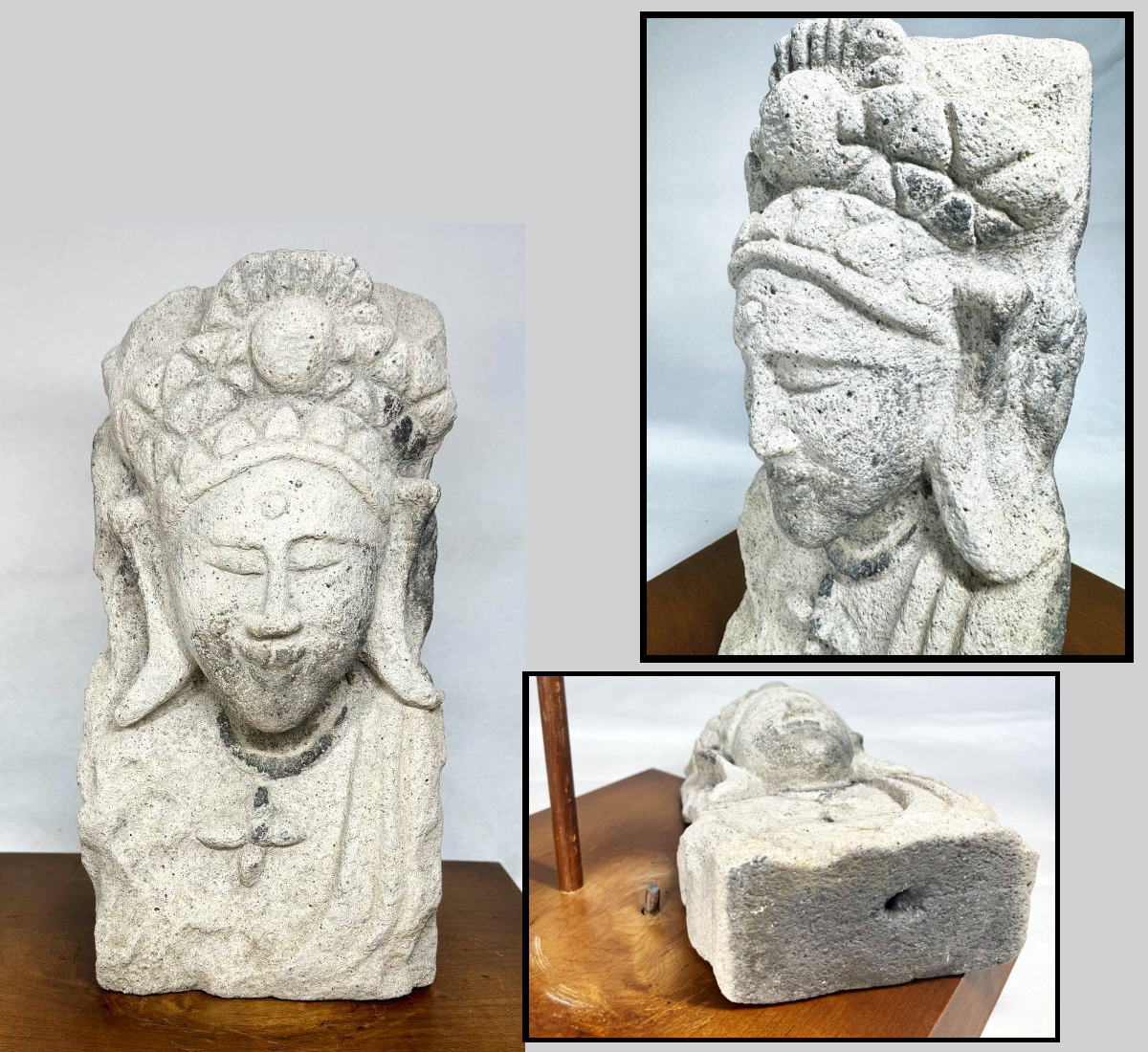 【送料無料】 唐代 山西省天龍山石窟出土 砂岩雕観音佛頭 台 仏頭佛像 仏教美術 中国古玩 唐物骨董 古美術コレクション (旧家蔵出し) 威龍彩雲通販 38,870円