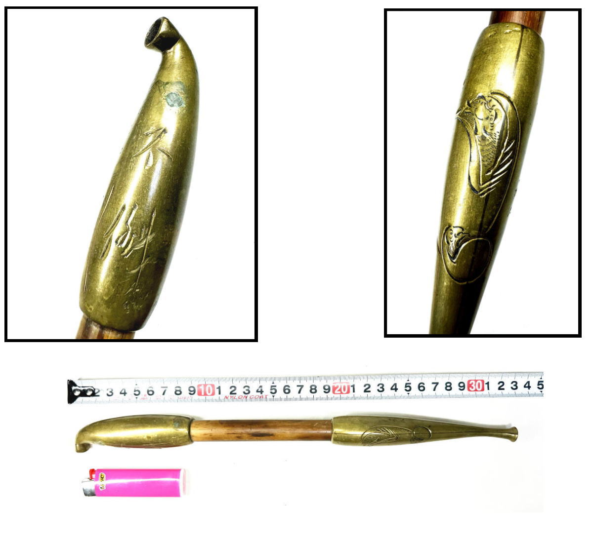 超極太キセル 特大型 煙管 約長辺46cm 古道具 喫煙具  WWST041 超極太キセル 特大型 煙管 約長辺46cm 古道具 喫煙具 WWST041