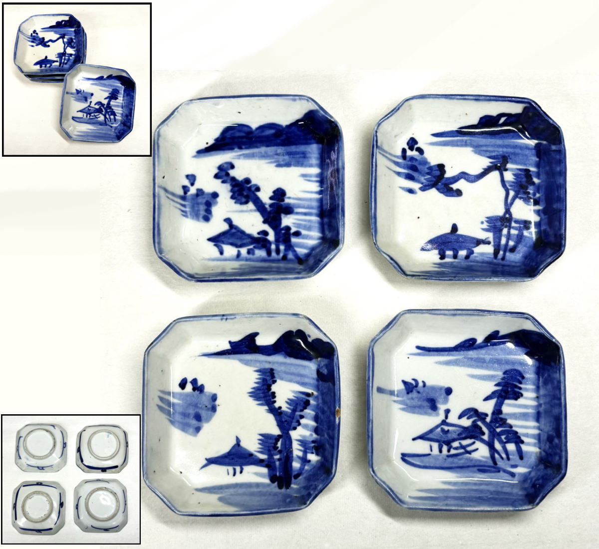 楽天市場】【送料無料】古伊万里 古染付 山水文特大皿約直径40cm