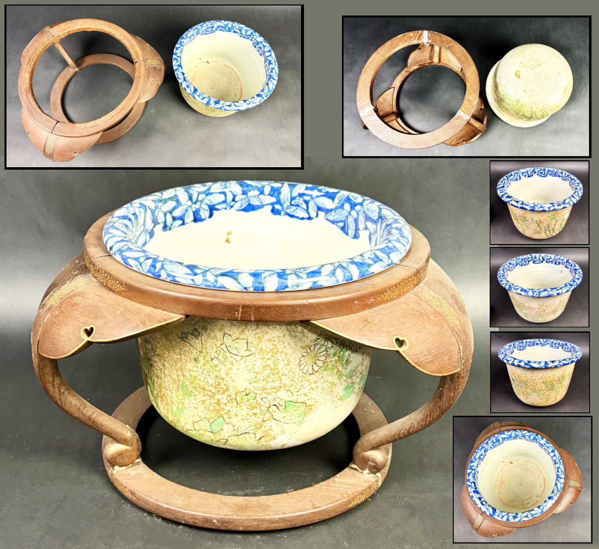 【送料無料】<BR>江戸時代 古染付鉢 呉須<BR>青花 焼物 入手困難 骨董<BR>日本古玩 入手困難骨董<BR>古美術茶道家旧蔵 コレクション<BR>(旧家蔵出し） 威龍彩雲