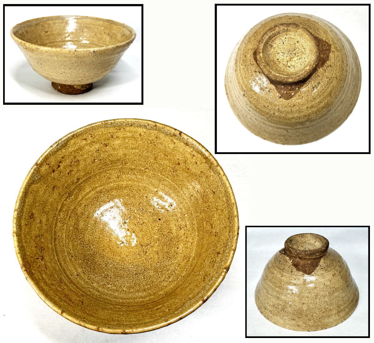 【送料無料】<BR>江戸時代 古萩茶碗 萩焼<BR>茶道具 日本古玩 伝世品焼物<BR>入手困難 骨董 コレクション<BR>(茶道先生所蔵品出し) 威龍彩雲