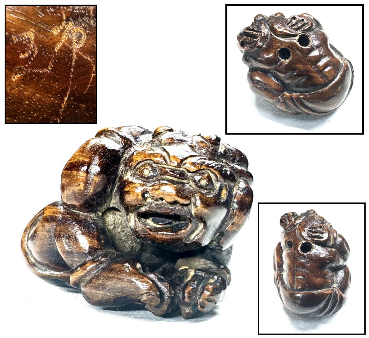 骨董　根付　黒檀　獅子 Yahoo!オークション -「:獅子」(根付) (東洋彫刻)の落札相場