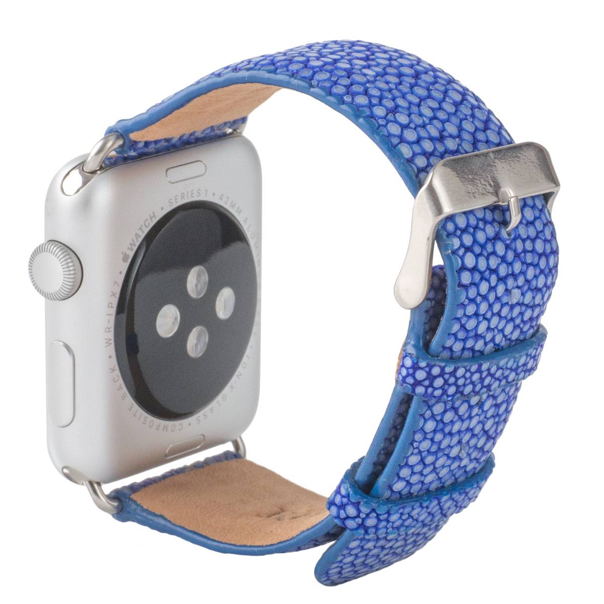 Revetta エイ革 ガルーシャ スティング花の冠 Apple Watch ダンス楽隊 胴締め 青み 38粍/40粍/41粍 SE/8/7/6/5/4/3/2/1 [091-4stab38]