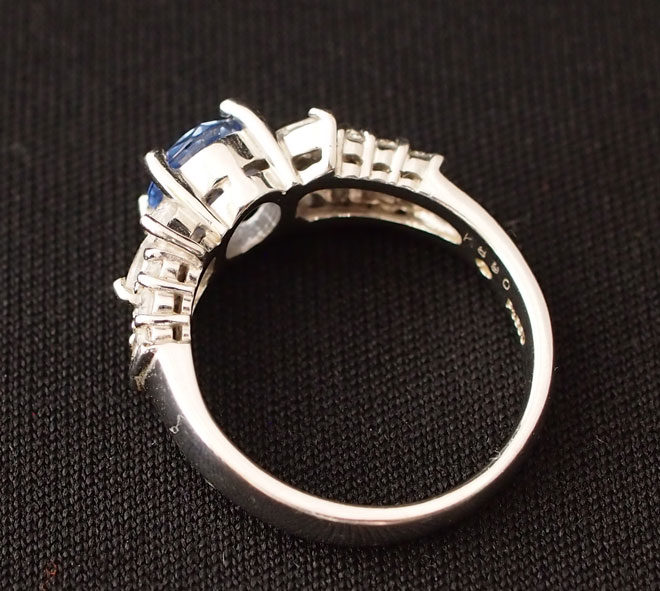 サファイアダイヤモンドリング中古レディースPT90012号S0.43ct/D0.14ct4.49gプラチナ指輪青ブルーダイアサファイヤ送料無料激安質屋
