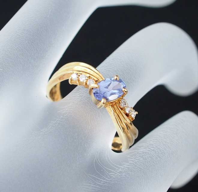 サファイアダイヤモンドリング中古レディースPT90011号S2.00ct/D0.10ct5.27gプラチナ指輪青ブルーダイアサファイヤ送料無料激安質屋