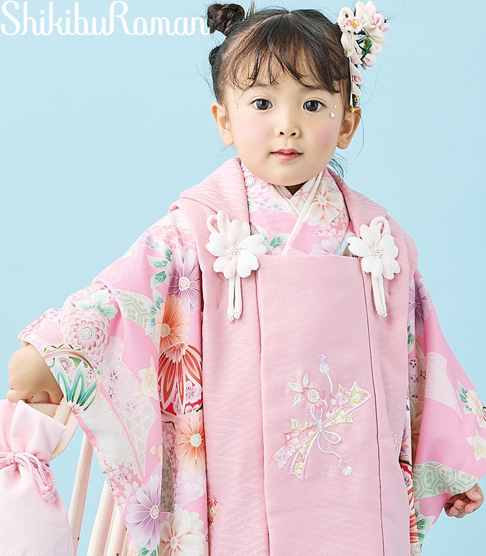 七五三 753 お召しもの 3歳 御姉さん 厚地の外套仕掛ける 式部浪漫 ブランド名 まりあそび24 サクラ色 日本製 已むを得ずな物は総べて揃ったフルセット 2026年新作 売りわたす 買いもとめる