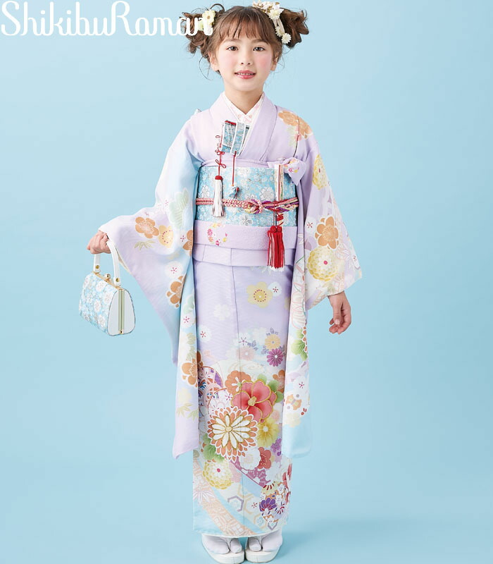 七五三 753 御召しもの 7歳 うしろ帯 四つ身御召しもの 単品 式部浪漫 ブランド名 絵羽柄 雪輪のし10 藤色 日本製 2026年新作 売りわたす 買いもとめる