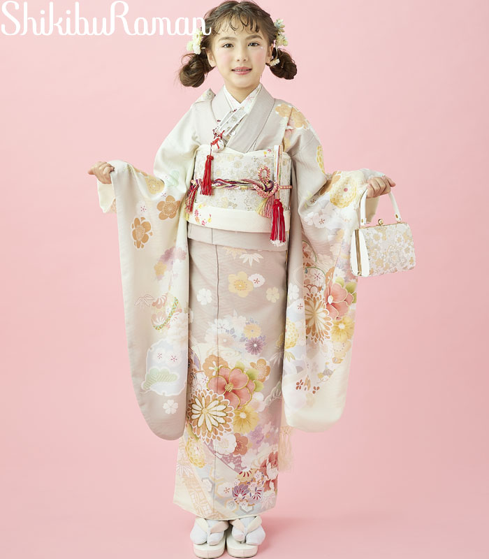 七五三 753 御召しもの 7歳 うしろ帯 四つ身御召しもの 単品 式部浪漫 ブランド名 絵羽柄 雪輪のし9 赤銅色 日本製 2026年新作 売りわたす 買いもとめる