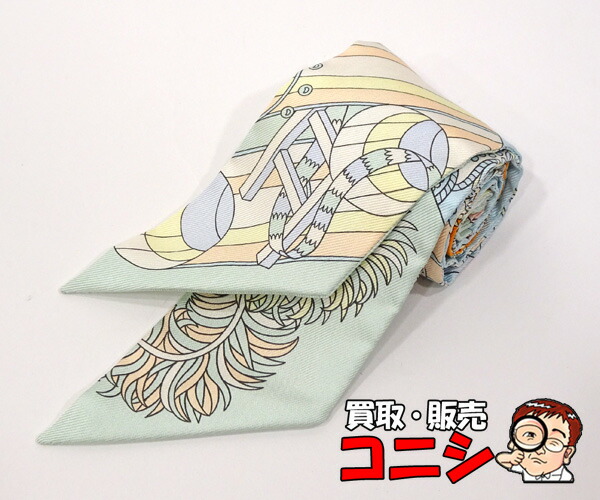 HERMES　エルメス　万国博覧会　ツイリー　マルチカラー HERMES エルメス スカーフ ツイリー シルク マルチカラー