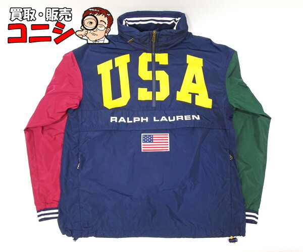 【質コニシ】【POLO RalphLauren/ポロ ラルフローレン】パーカパーカー USA 米国海軍 紺 ナイロン 大きさXS【貨物輸送込み】l1613b
