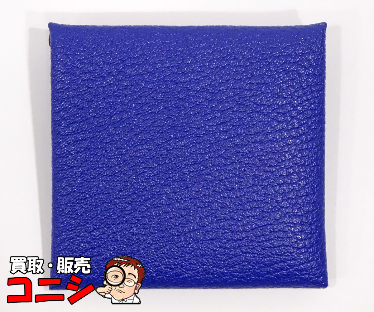 【質コニシ】【HERMES/エルメス】バスティア コインケース 御釣り入れ 米国海軍系 紺 シェーブル Z目じるし/2021年 箱付き添い人【貨物輸送込み】m0095m