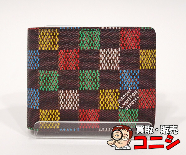 【質コニシ】【Louis Vuitton/ルイ・ヴィトン】ポルトフォイユ・スレンダー 札入れ N00185 バーズ・ダミエ 箱付き【送料込み】m0247y