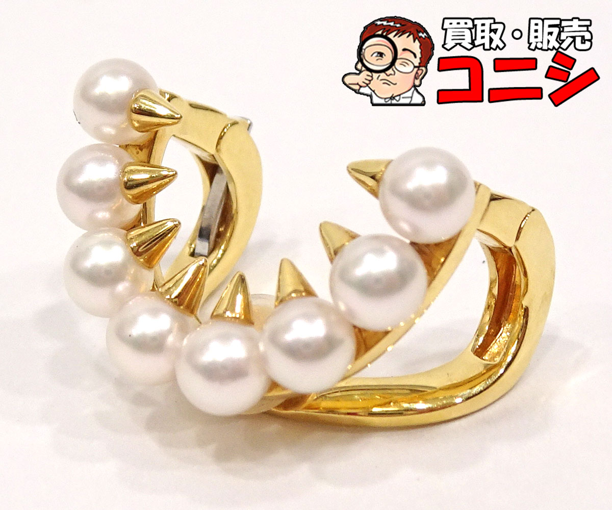 【質コニシ】【TASAKI/タサキ】イヤーカフ デインジャープラス パール K18 イエローゴールド シングル 約4.55g【送料込み】m1003y