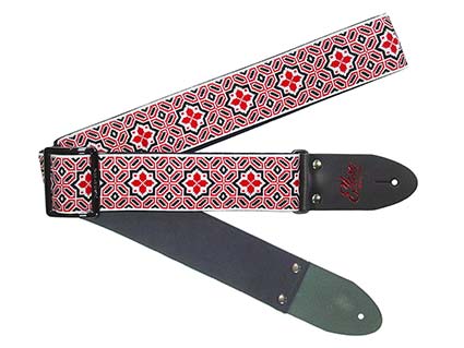 ギターストラップ Elara Straps Boronia Crystal Black/Red Ultrasuede [送料無料!]